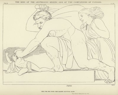 Il re dei Lestrigoni che cattura uno dei compagni di Ulisse da John Flaxman